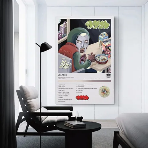 Vista 3 de BATWHO MF DOOM - Póster en lienzo sin marco: 12 x 18 pulgadas (11.8 x 17.7 in)