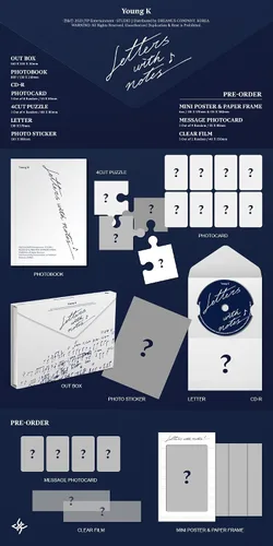 Vista 2 de DAY6 Young K Letras con notas 1er Álbum Completo 2 Versión SET Versión Estándar+Versión Digipack+Seguimiento Sellado