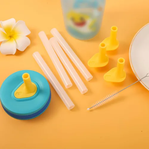 Vista 7 de 4 popotes de repuesto con válvula de mordida para Zak Designs Kelso de 15 onzas, con 1 cepillo de limpieza, reutilizables, para niños, accesorio