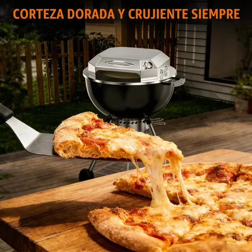 Vista 5 de Onlyfire Kit de horno de pizza de acero inoxidable para parrilla de carbón