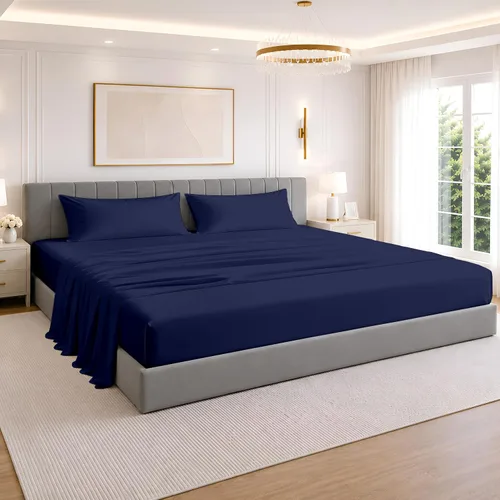 Vista 10 de SGI Bedding Juego de sábanas de 108 x 108 pulgadas, 4 piezas, 100% algodón egipcio, bolsillo profundo de 12 pulgadas, ultra suaves, transpirables