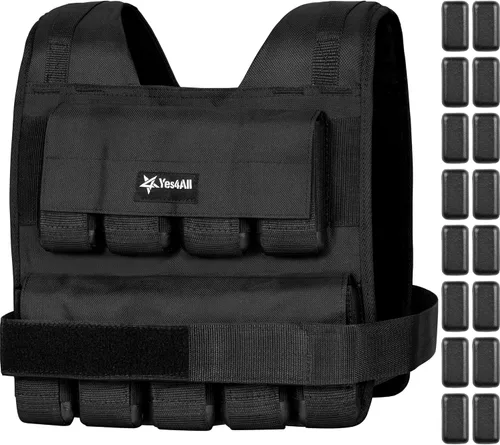 Vista 10 de Yes4All - Chaleco con peso ajustable de 11 a 32 libras con tira reflectante, chaleco de peso grande para entrenamiento de fuerza para hombres