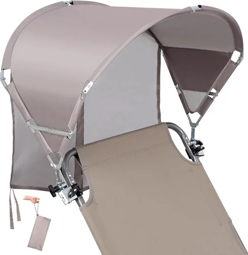 Vista 25 de Toldo universal XL resistente al viento para silla, extra grande plegable UPF 50+ con abrazadera ajustable, se adapta a la mayoría de la playa