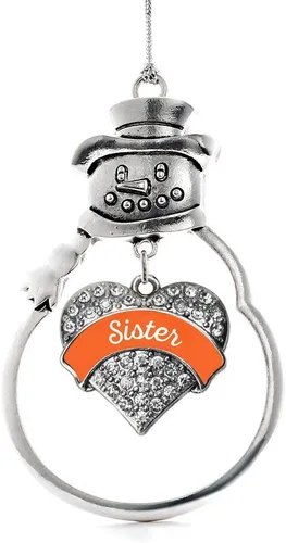 Vista 234 de Colgante de plata con diseño de Detroit con forma de corazón y muñeco de nieve con circonitas cúbicas