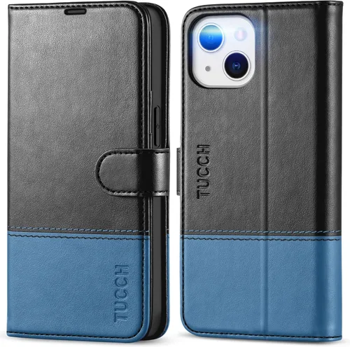 Vista 18 de TUCCH Funda Tipo Billetera para iPhone 13 (6.1") 2021, con Bloqueo RFID, con Soporte para 3 Tarjetas, de Piel Sintética, Tipo Folio