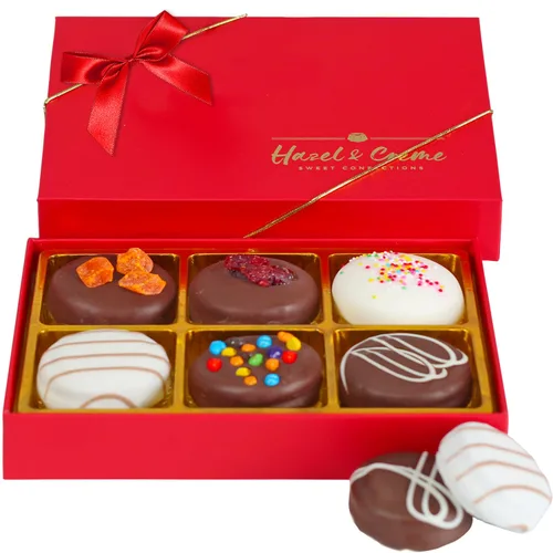 Vista 5 de Cesta de regalo de galletas de chocolate – Surtido de galletas gourmet, Kosher Vegano – Dulce regalo para él y ella, cumpleaños, aniversarios