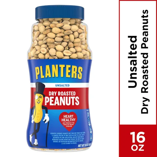 Vista 2 de Planters Cacahuetes tostados secos sin sal, 16 onzas (paquete de 4)