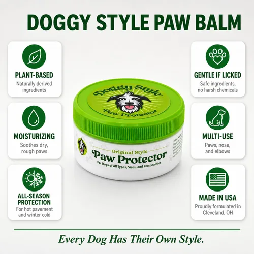 Vista 4 de Doggy Style Bálsamo de patas para perros, cera natural segura para lamer patas para patas secas y agrietadas, hidratante para almohadillas, nariz