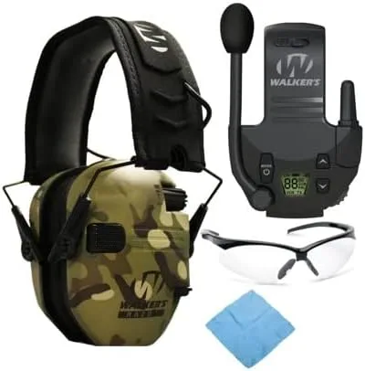 Vista 10 de Walker's Razor Shooting Muffs with Walkie Talkie and Shooting Glasses Kit