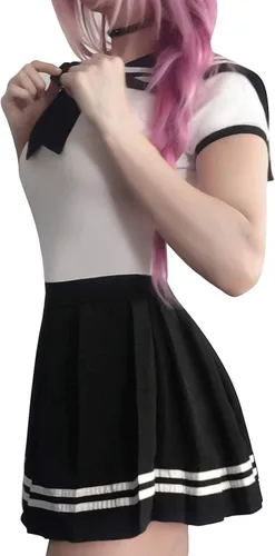 Vista 3 de Littleforbig - Pijama de algodón para enterizo, conjunto de falda mágica para cosplay