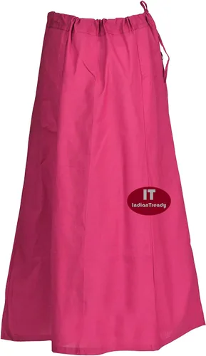 Vista 2 de Indian Trendy Sari Enagua de Algodón Cosida Cintura Ajustable Sari Enagua Forro Falda