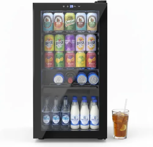 Vista 8 de Dawmilon 1.8 Cu.Ft Mini Fridge, 70 Can Beverage Refrigerator, Compact Drink Fridge with Glass Door, Adjustable Shelves, Temperature Control