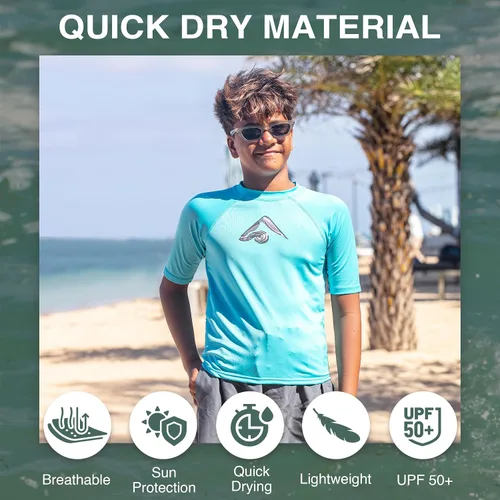 Vista 2 de Kanu Surf Paradise UPF 50+ - Camiseta de baño con protección solar para niños Abacos Aqua