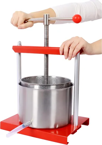 Vista 3 de Prensa manual para vino, máquina de prensa de barriles de acero inoxidable de 1.6 galones para jugo, verduras, vino, aceite de oliva, leche