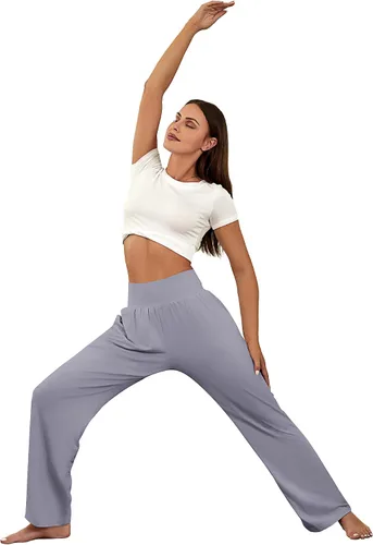 Vista 8 de Neer 3 piezas de pantalones de yoga de pierna ancha para mujer, cómodos, holgados, de cintura alta, pantalones deportivos casuales