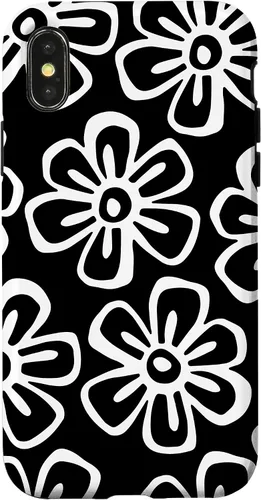 Vista 5 de Funda para iPhone 12 Mini con diseño de flores silvestres en blanco y negro