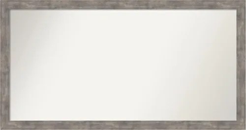 Vista 268 de Amanti Art Silver Bathroom Mirror for Over Sink, 26x45 Custom Made Marred Pewter Rectangle Vanity Mirror, Oversize Casual Wood Frame, Hangs Estaño