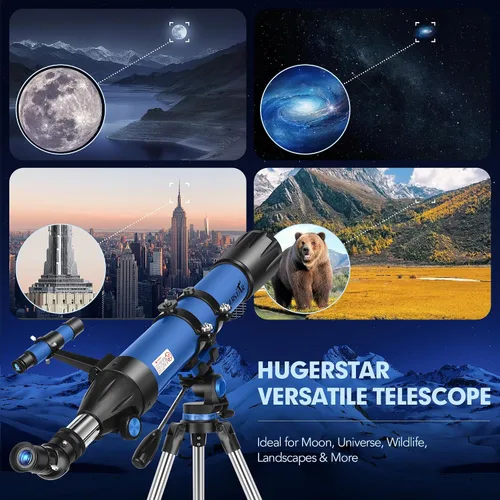 Vista 7 de Telescopio, Telescopio para Adultos de Alta Potencia, Telescopio Refractor Profesional de 90mm de Apertura y 800mm para Adultos Principiantes