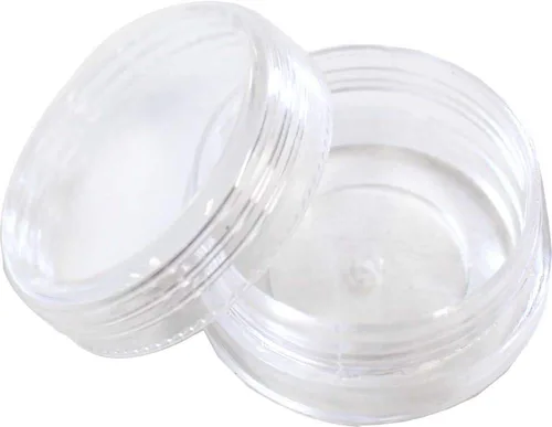 Vista 2 de ToolUSA conjunto de 12 piezas de frascos con tapas color blanco - 0.84 onzas líquidas: tj-18625, Transparente