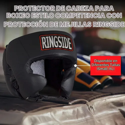 Vista 3 de Ringside, Muay Thai, MMA, casco con protección para enfrentamiento de boxeo con laterales Negro
