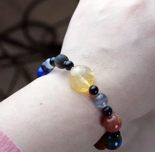 Vista 64 de Precious Gemstone Natural Crystal Healing Bracelet, Rutilated Quartz, Moonstone, Quartz Handmade Original Design Bracelet