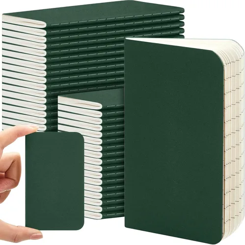 Vista 10 de Outus 36 piezas de mini cuadernos de bolsillo 2.5" x 4" de papel kraft, bloc de notas mini, cubierta blanda en masa, cuaderno de notas de bolsillo