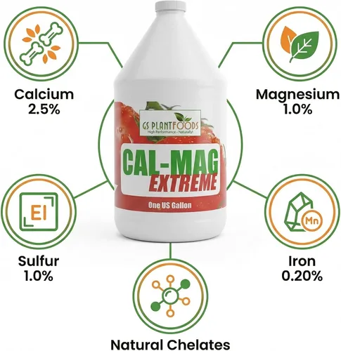 Vista 4 de GS Plant Foods Cal-Mag Extreme Liquid Fertilizante líquido de 1 galón con suplemento de calcio, magnesio, hierro y azufre, corrige las deficiencias