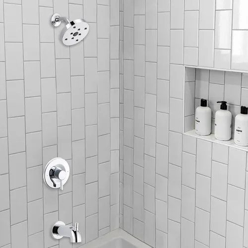 Vista 6 de Kit de molduras de ducha y bañera, compatible con válvula Moen Posi-Temp, cromado