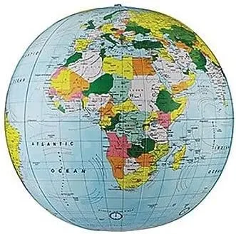 Vista 2 de Replogle Globo político inflable, océano azul claro, 16 pulgadas de diámetro