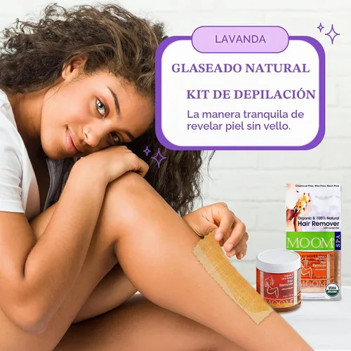 Vista 2 de MOOM USDA - Kit de depilación de azúcar orgánico con lavanda para mujeres