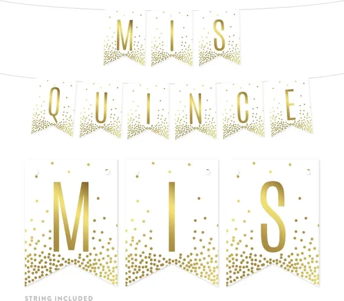 Vista 28 de Andaz Press Decoraciones divertidas de pancarta con diseño de confeti dorado metálico sobre blanco para fiestas de jubilación, la aventura comienza