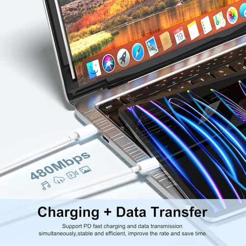 Vista 6 de Cargador rápido para iPhone [certificado MFi], bloque de carga rápido para iPhone de 2 unidades USB C con cable USB C a Lightning de 10 pies