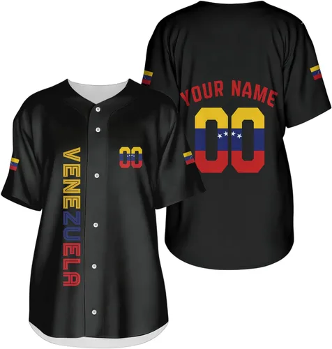 Vista 7 de Camiseta de béisbol de Venezuela, número de nombre personalizado, camisa de Beisbol Venezuela, camiseta deportiva de orgullo de la bandera