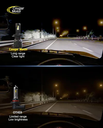 Vista 3 de Cougar Motor - Bombillas H4, 9003 luces antiniebla 6500K blancas sin polaridad para uso en carretera o todoterreno, enchufe y uso - Paquete de 2