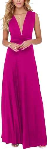 Vista 3 de A.dasi Vestido largo convertible de múltiples vías para mujer, sin espalda, vestido largo de cóctel