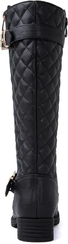 Vista 6 de GLOBALWIN Botas altas acolchadas hasta la rodilla para mujer, de tacón bajo, cómodas, a la moda, elegantes, botas de montar para mujer