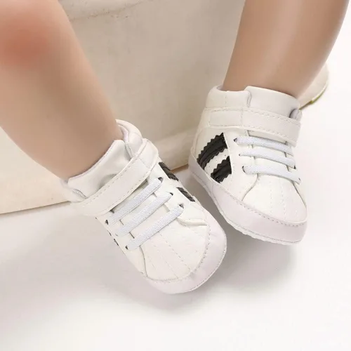 Vista 5 de Sekantrol - Zapatos para bebés recién nacidos, niños y niñas, suela de goma suave, primeros pasos, tenis de cuna, antideslizantes, deportivos
