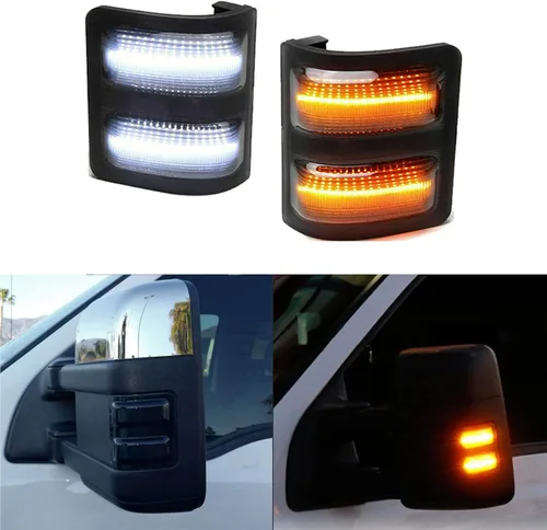 Vista 8 de 2x luz LED para espejo lateral Compatible con Ford F250 F350 F450 F550 Super Duty de 2008 a 2016, 7C3Z-13776-A 7C3Z-13776-B 7C3Z13776A 7C3Z13776B