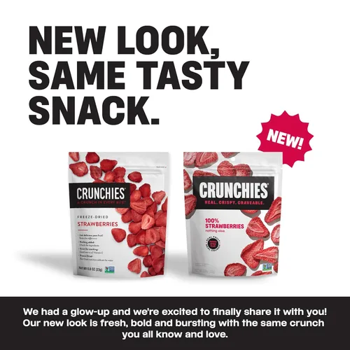 Vista 3 de Crunchies Frutas Liofilizadas, Fruta Crujiente 100% Totalmente Natural, Sin OGM y Kosher, Paquetes de Aperitivos de Fruta Liofilizada Resellables