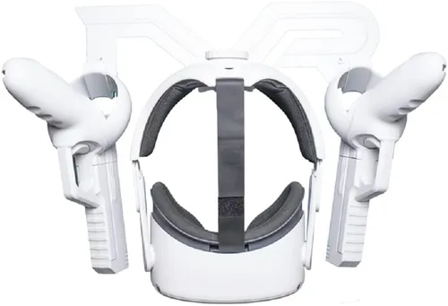 Vista 9 de Soporte de mango de palo largo y auriculares de realidad virtual y controlador de montaje en pared, gancho compatible con Quest 2