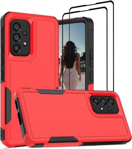 Vista 244 de Jeylly Compatible con Samsung Galaxy A22 5G Funda, Funda Samsung A22 5G con 2pcs protectores de pantalla de vidrio templado