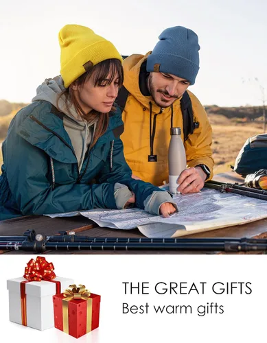 Vista 6 de Gorro de invierno de punto acrílico para hombres y mujeres suave cálido unisex con puños