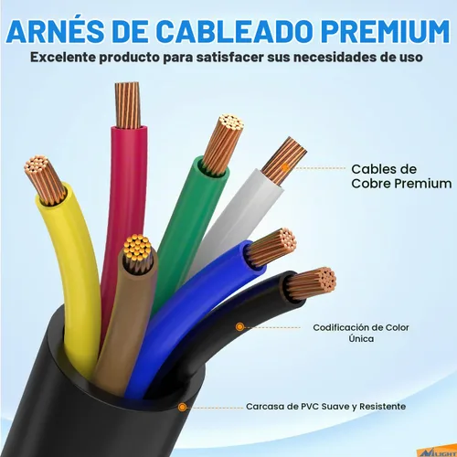 Vista 8 de Nilight - Cable de enchufe de remolque de 7 vías alineado para tareas pesadas de 8 pies, conector de 7 pines, cable de extensión redonda para RV