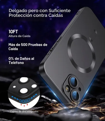 Vista 5 de LEKEVO Funda magnética para iPhone 13 [compatible con MagSafe] [protector de lente de cámara integrado] Funda delgada de silicona suave a prueba