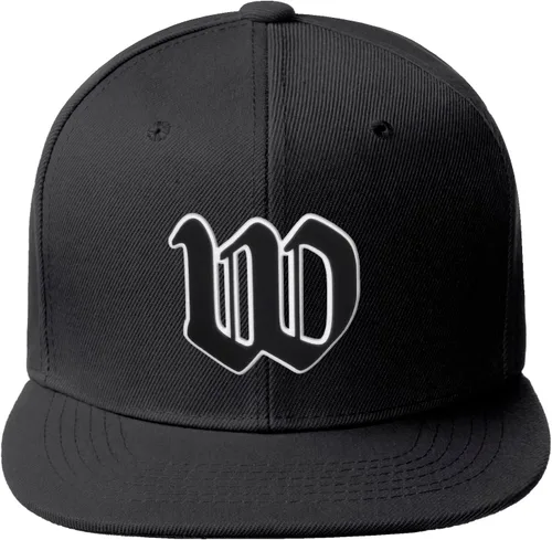 Vista 1135 de Daxton Gorra clásica con visera de billete plano con letras del alfabeto inglés antiguo de la A a la Z