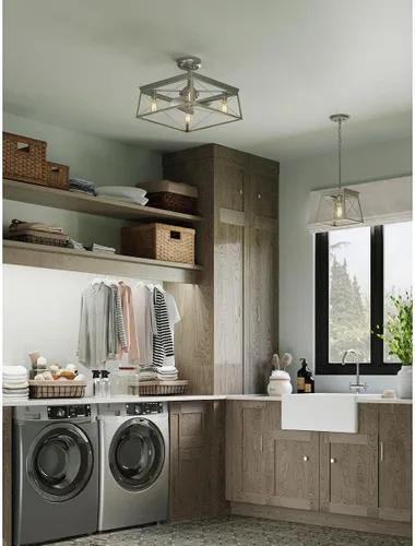 Vista 2 de Briarwood Collection - Ventilador de techo galvanizado con motor de CA de 3 aspas de 22 pulgadas