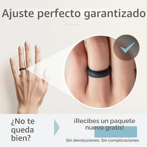Vista 2 de ThunderFit Anillos de aniversario de silicona para mujer, 5.5 mm de ancho, 2 mm de grosor, bandas de goma de boda, paquete múltiple variado 1-12