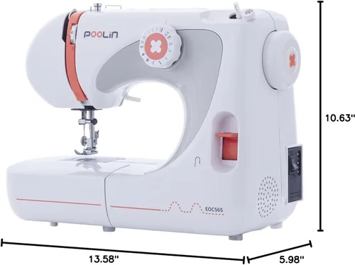 Vista 11 de POOLIN Máquina de coser básica para niños: 27 aplicaciones de puntada con múltiples accesorios, incluye tutoriales en video, guía rápida y manual