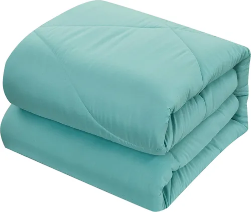 Vista 2 de Stratford Park Aqua - Juego de edredón de cama tamaño individual, 2 piezas, 2 fundas de almohada, edredón ligero