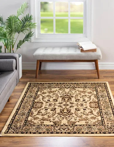Vista 68 de Unique Loom Sialk Hill Collection - Alfombra de área Washington (6' 1" x 9' Rectángulo Burdeos/Crema)